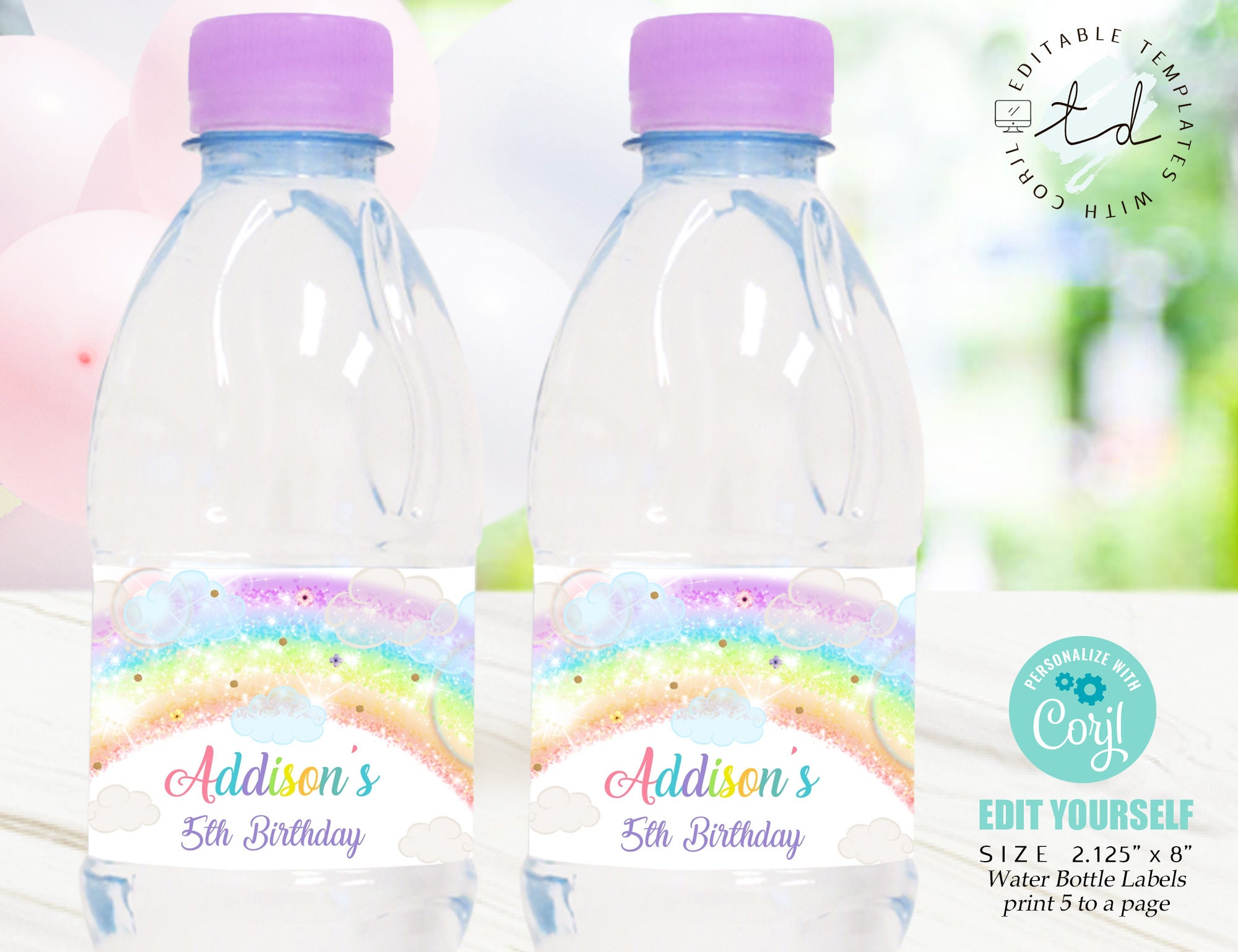 rainbow-water-bottle-labels-editable-water-bottle-labels-rainbow-clouds-party-decor-instant-download-water-bottle-labels-printable-rainbow-etsy