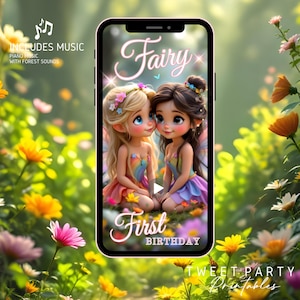 FAIRY BIRTHDAY Video Invitation Digital Fairy Video Invite Animated Fairy Party Evite Fairy First Invitation Fairy First Birthday Evite MP4