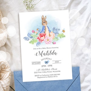 PETER RABBIT Baby Shower Invitation Editable Peter Rabbit Baby Shower Invitation Download Peter Rabbit Invitation Boy Digital Peter Rabbit