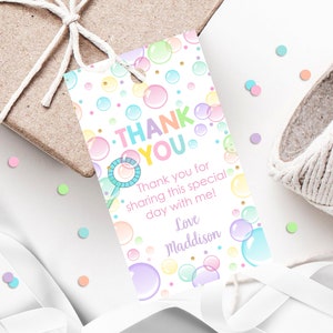 BUBBLES FAVOR tag Editable Bubbles Favor Tags Printable Bubbles Gift Tag Bubbles Garden Party Favor Tag Corjl Bubbles Thank you Favor Tag