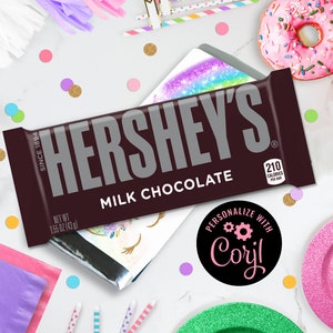 UNICORN Chocolate Bar Wrappers UNICORN Favors Hershey Bar - Etsy