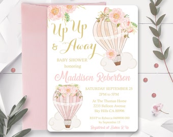 Details about   personalised baby shower invitations shabby chic tea party baby 