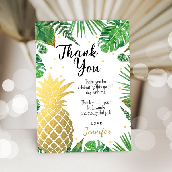 Pineapple Thank You - Etsy