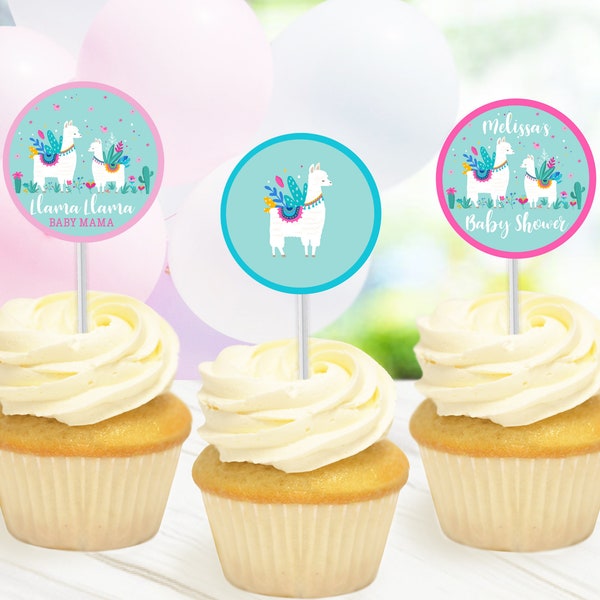Llama Cupcake Topper - Etsy