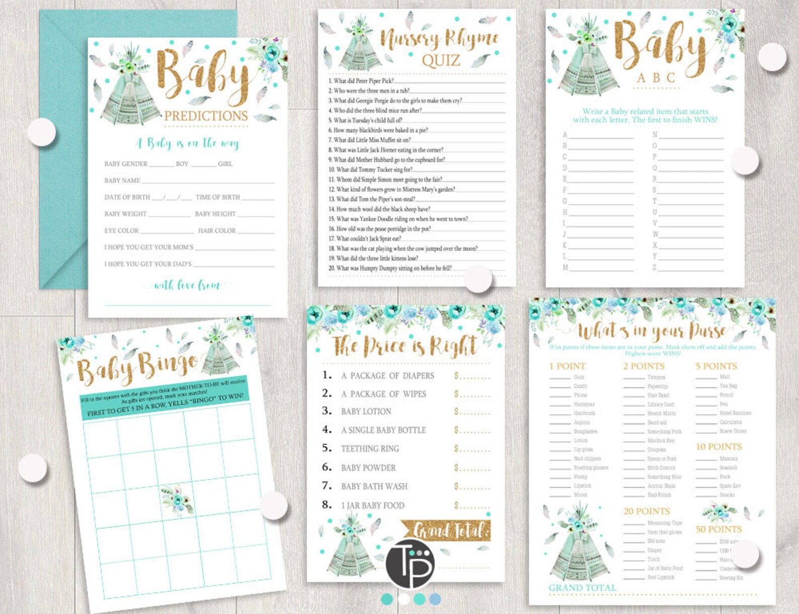Boho BABY SHOWER Games Instant Download Baby Shower Games Boho - Etsy ...