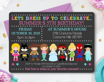 Costume Party Invitation: Dress Up Birthday, Editable (Digital Download)