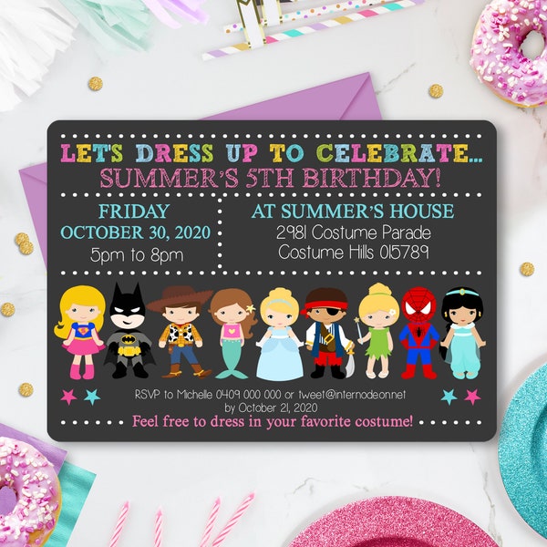 COSTUME PARTY INVITATION Instant Download Dress up Party Invitation Editable Costume Party Invitation Kids Costume Birthday Invitation Corjl