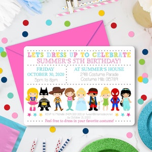 COSTUME PARTY INVITATION Instant Download Dress up Party Invitation Costume Party Invitation Kids Costume Birthday Invitation Corjl 0221