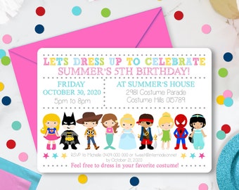 COSTUME PARTY INVITATION Instant Download Dress up Party Invitation Costume Party Invitation Kids Costume Birthday Invitation Corjl 0221