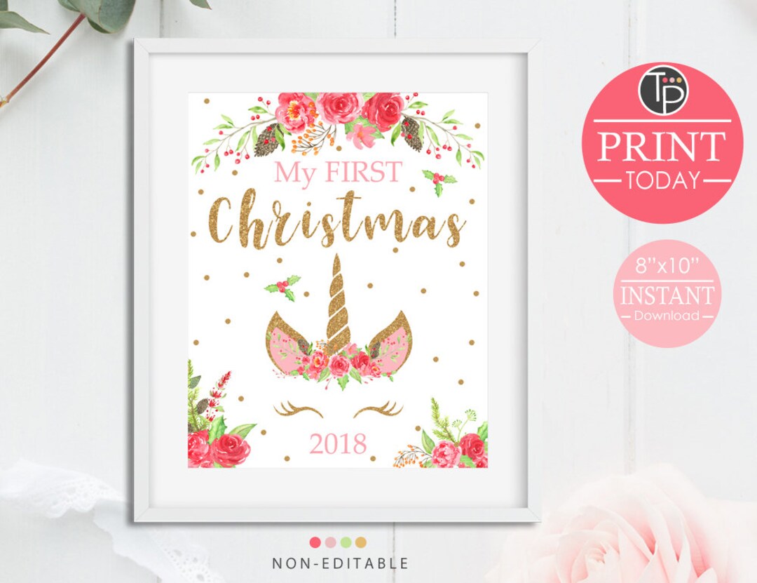 MY FIRST CHRISTMAS Print Printable 1st Christmas Baby First - Etsy