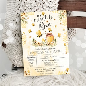 BEE BRIDAL SHOWER Invitation Meant to Bee Bridal Invitation Editable Sunflower Bee Bridal Invitation Beehive Bridal Shower Bee Honey Bee