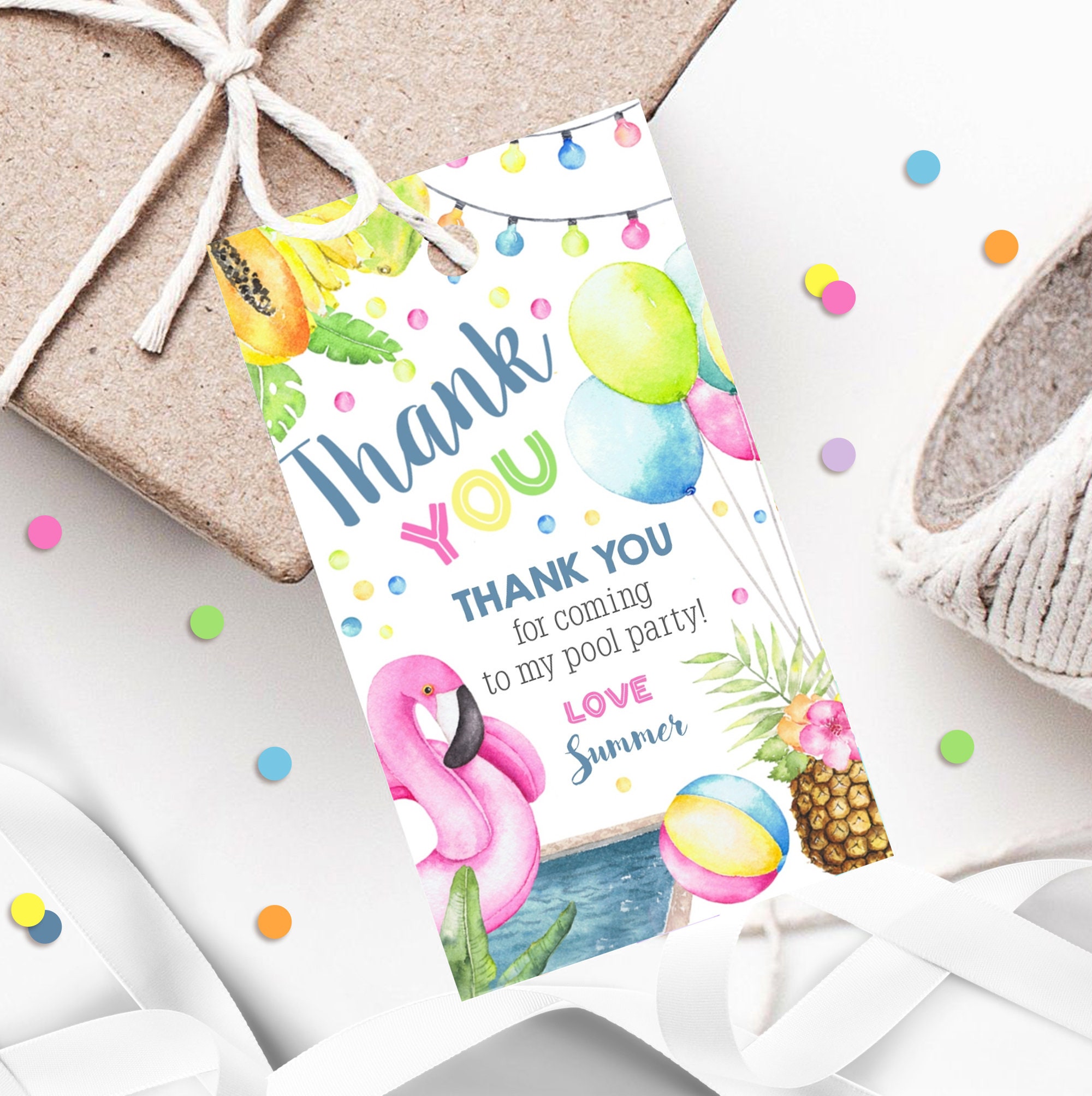 Pool Party Favor Tags Pool Party Gift Tags Girl Pool Party Etsy