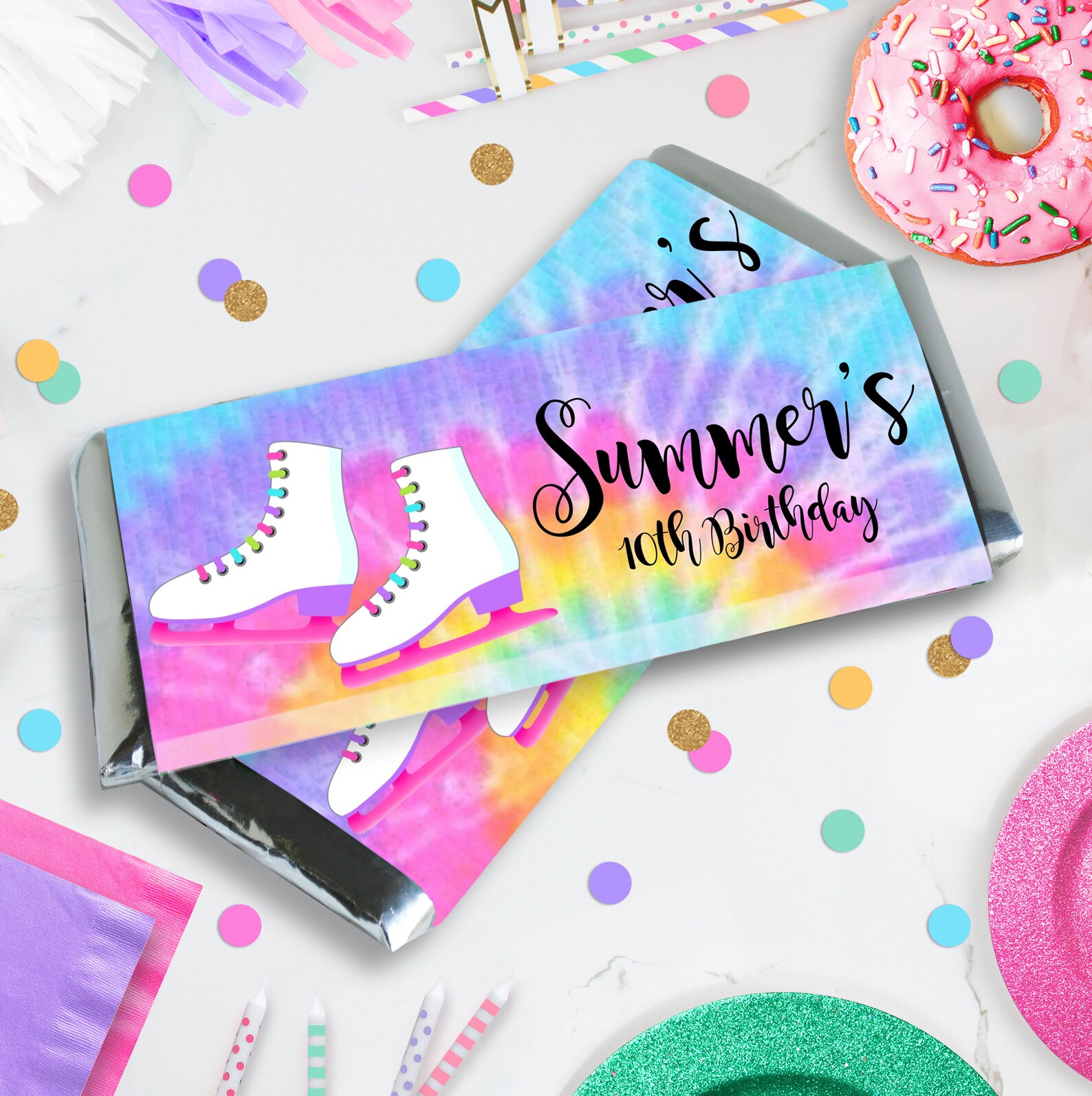 ICE SKATE PARTY Package Instant Download Tie Dye Ice Skate Etsy