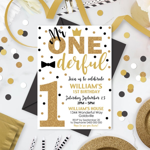 Mr Onederful Invitation Editable Mr Onederful 1st Birthday Invitation Instant Download Mr Onederful Digital Invitation Template Mr Onederful