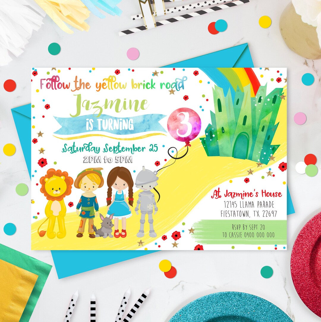 WIZARD OF OZ Invitation Instant Download Wizard of Oz Invitation ...
