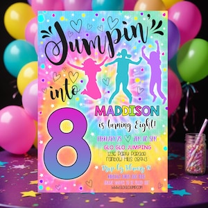 EDITABLE JUMP BIRTHDAY Invitation Jump Tie Dye Invitation Jump Party Invitation Bounce Invitation Trampoline Party Lets Jump Party Invite