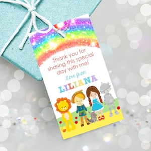 Wizard of Oz Favor Tags Editable Wizard of Oz Gift Tags Printable Wizard of Oz Party Decor Wizard of Oz Birthday Wizard of Oz Thank you Tags