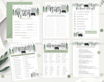 ADVENTURE BEAR BABY Shower Games Navy Instant download Baby Shower Games Adventure Baby Shower Games Mountain Baby Shower Games Printable