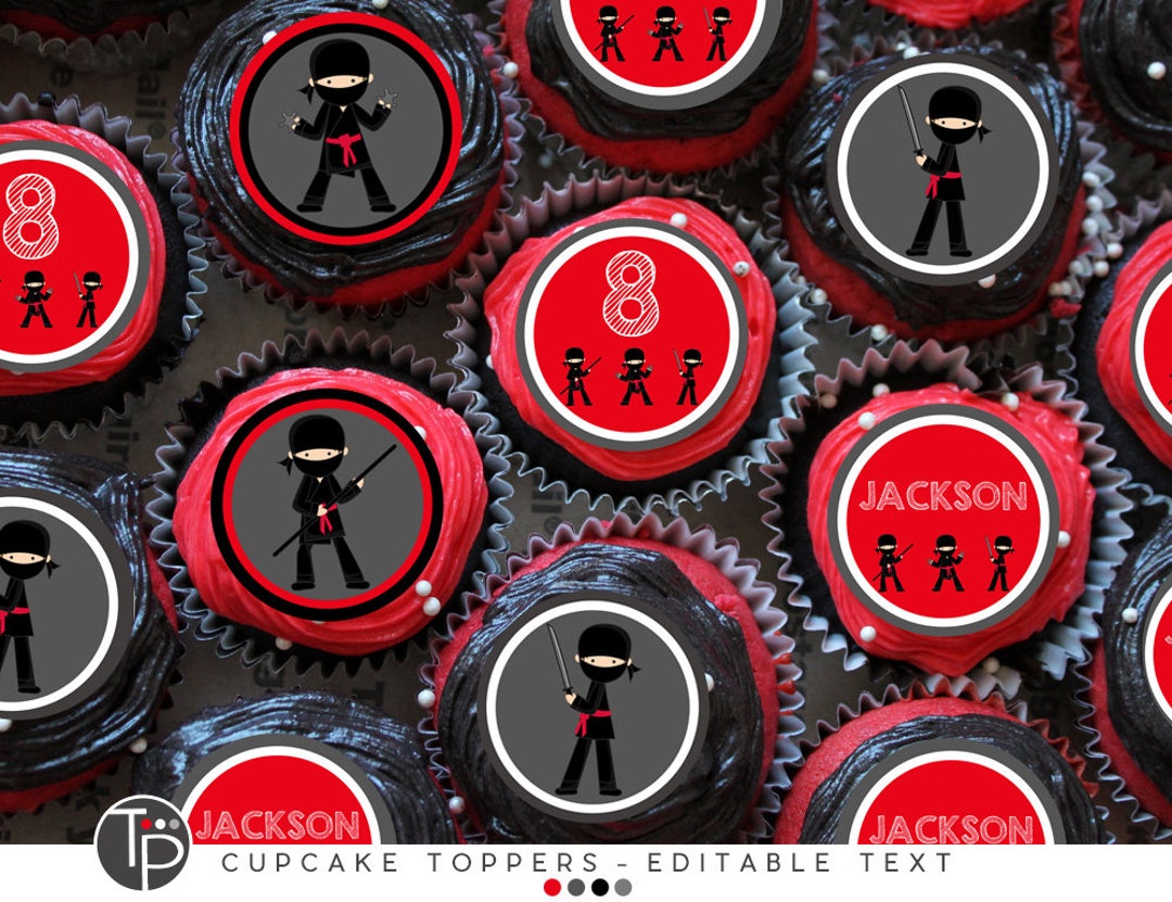 NINJA Cupcake Toppers Instant Download NINJA Cupcake Toppers Ninja ...