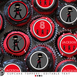 NINJA Cupcake Toppers Instant Download NINJA Cupcake Toppers Ninja ...
