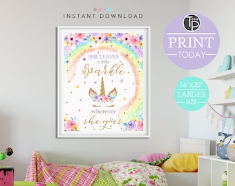 RAINBOW UNICORN PRINT, Printable Wall Art, Unicorn Wall Art, Unicorn Party Decorations, Unicorn Bedroom Decor, Unicorn Printable Art, 0210