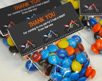 Motorbike Treat Bag Topper Motorbike Sandwich Bag Topper Dirt Bike Favors Editable Bag Topper Motorbike Favors Treat Bag Toppers Editable