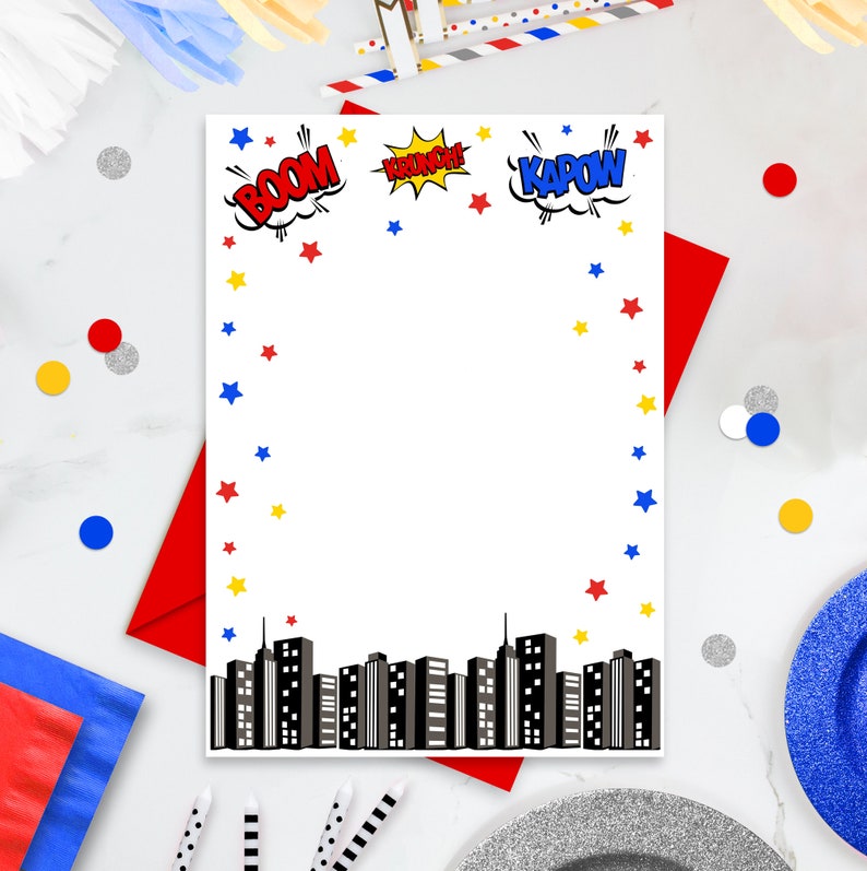 SUPERHERO Party Invitation INSTANT DOWNLOAD Superhero Invitations Superhero Party Invitation Superhero printable Editable Corjl Superhero image 2