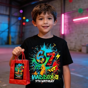 Sechs Sieben Geburtstag T-Shirt Sublimation Design 6-7 PNG Vorlage Digitaler Download