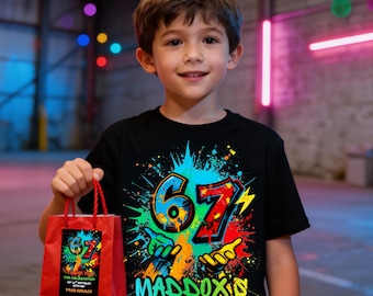 Sechs Sieben Geburtstag T-Shirt Sublimation Design 6-7 PNG Vorlage Digitaler Download