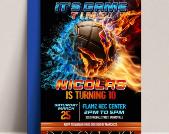 Basketball Birthday Invitation: Editable Game Time Evite (Digital)