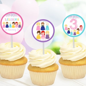 PRINZESSIN CUPCAKE TOPPERS Cupcake Toppers Sofortiger download Prinzessinnen Cupcake Toppers Cupcake Toppers Prinzessin Geburtstag Party Dekorationen