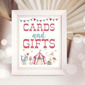 Cartes et cadeaux cirque enseigne de baby shower Cartes de cirque imprimables et cadeaux plaque de table plaque de cirque fête signe modèle cadeau signe de table