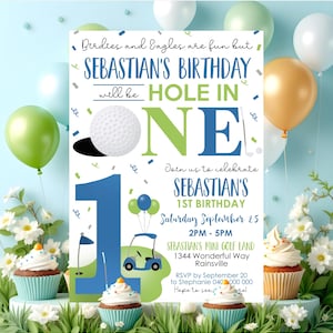 GOLF INVITATION 1st Birthday Golf Invitation Golf Party Invitation Digital Golf Invitation Hole in One Golf Invitation Mini Golf Party Invit