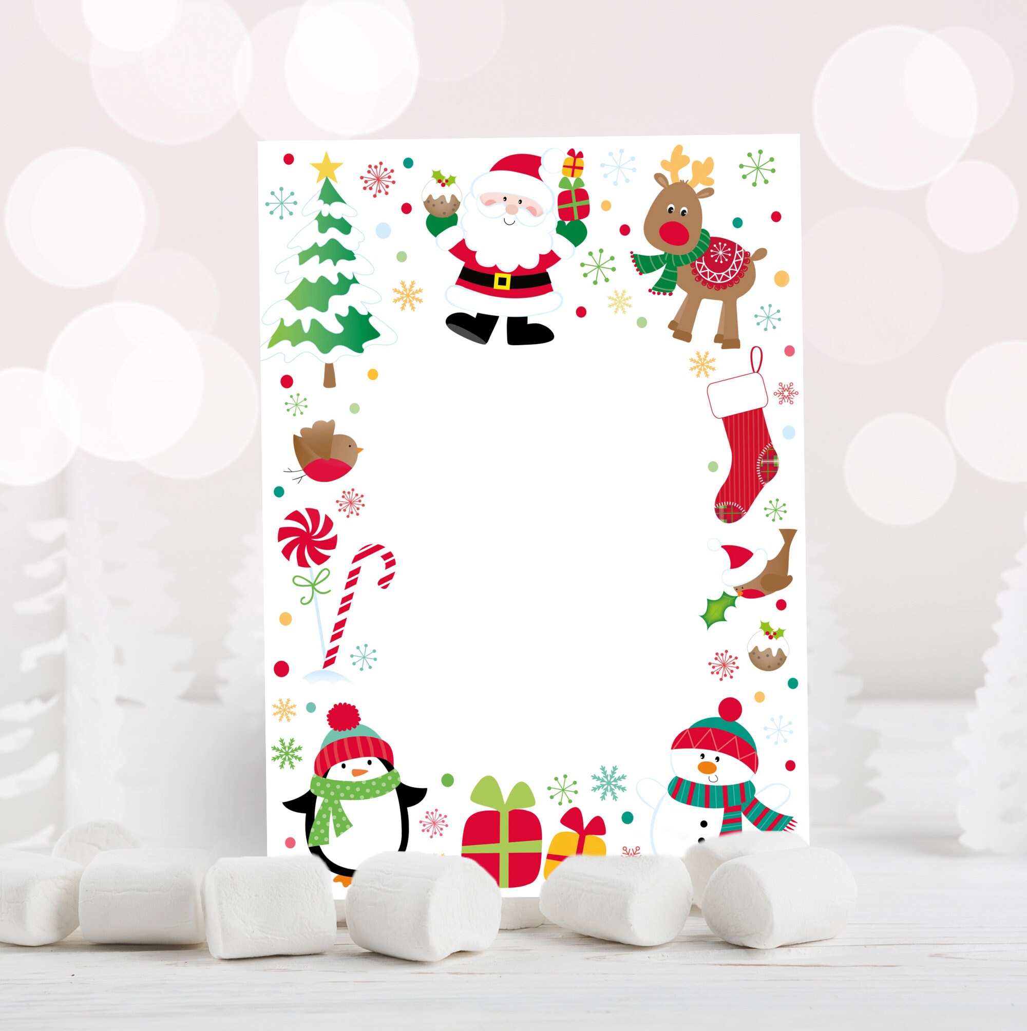 マリー・インコワネットページ Santa Christmas Invitation | Kids Reindeer Invite | Jingle and