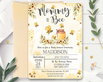 SUNFLOWER BEE BABY Shower Invitation Mommy to bee invitation Editable Mommy to Bee Invitation Beehive honeycomb Bee Baby Shower Honey Bee