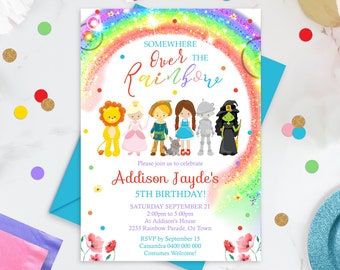 WIZARD OF OZ Invitation Instant Download Wizard of Oz Invitation Somewhere over the rainbow Wizard of Oz Party Wizard of Oz Birthday invite