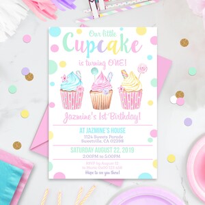 Invitation Anniversaire Cupcake Invitation Moderne Petit Etsy Invitation Anniversaire Cupcake Invitation Moderne Petit Etsy
