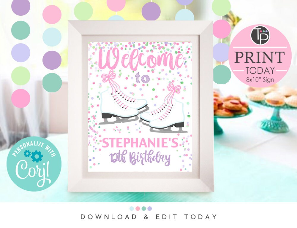 ICE SKATING PARTY Package Instant Download Ice Skating Etsy