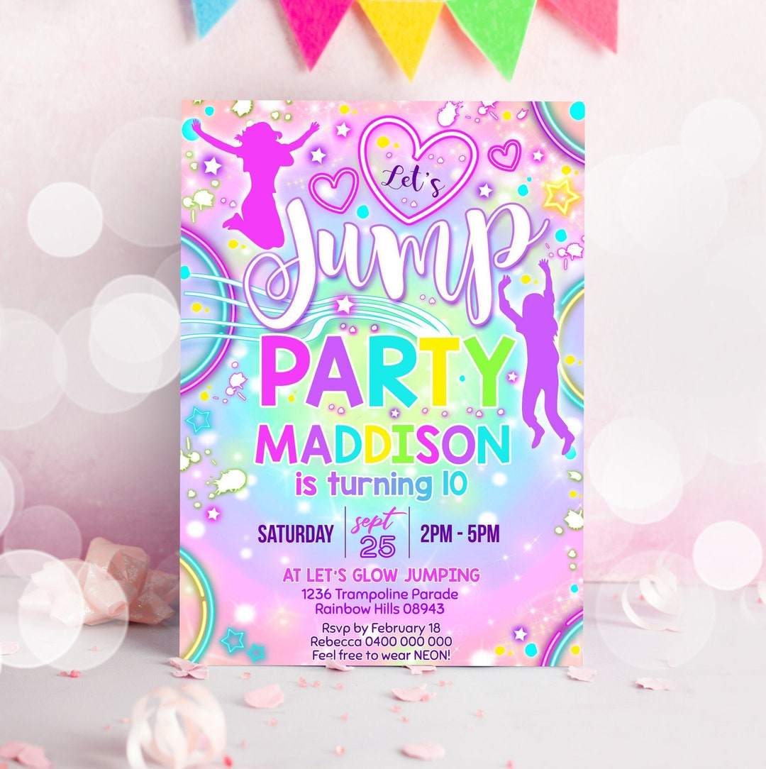 JUMP Invitation Jump Birthday Invitation Instant Download Jump Tie Dye ...