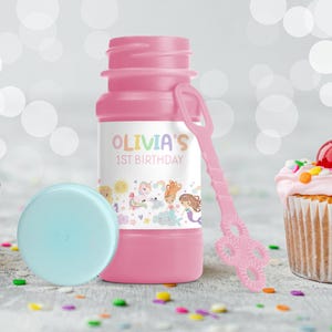 RAINBOW Mermaid Unicorn Bubble Labels Editable Bubble Bottle Labels Corjl Modern Rainbow Unicorn Mermaid Party Bubble Bottles Bubble Favors