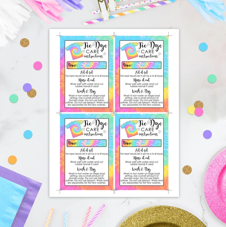 Tie Dye Care Instructions Instant Download Tie Dye Etsy Tie Dye Care Instructions Instant Download Tie Dye Etsy