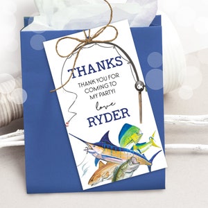FISHING FAVOR tag Editable Fishing Party Favor Tags Printable Modern Fishing Favor Tags Template Fishing Thank you Tags Fishing Gift Tags