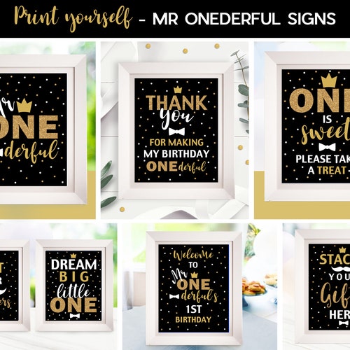 MR ONEDERFUL PARTY Signs Package Mr Onederful Table Signs Mr - Etsy