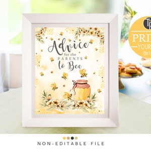 BEE Advice for the Parents to Bee SIGN Spring Bee Decorations Bee Advice Table Sign Honey Bee Advice for the Parents to Bee Sign Bee Baby