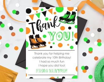 ICE SKATING THANK You Card Instant Download Ice Skating Party Thank you Instant Download Ice Skating Thank you Editable Ice Skating Thank