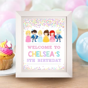PRINCE PRINCESS PARTY Signs Editable Party Signs Corjl Princess Decorations Prince and Princess Party Decor Boy Girl Party Corjl Template