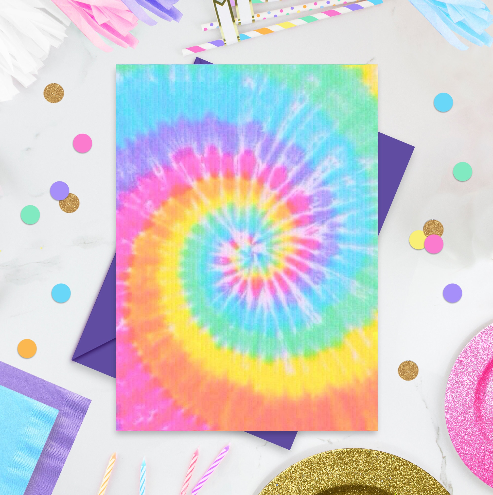 TIE DYE PARTY Invitation Instant Download Rainbow Tie Dye - Etsy UK