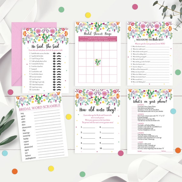 FIESTA BRIDAL Shower Games Instant download Bridal Shower Games Taco Bout Love Bridal Shower Games Printable Bridal Shower Games Wedding