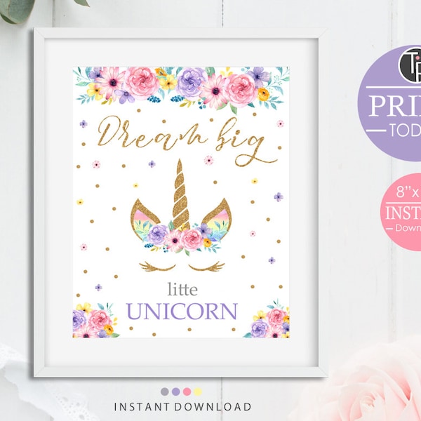 UNICORN PRINT, Rainbow Unicorn Decoration, Printable Wall Art, Unicorn Wall Art, Unicorn Party, Unicorn Bedroom Decor, Baby Girl Print, 0210