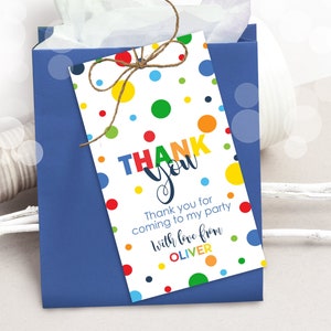Editable Thank you Tags Instant Download Confetti Favor Tags Rainbow Confetti Party Favor Tag Editable Boy Party Boy Birthday Two much fun